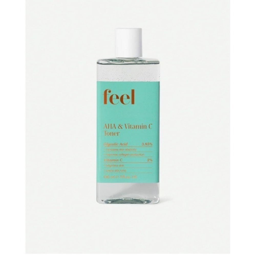 Feel AHA & Vitamin C Toner 3.85% Glycolic Acid 2% Vitamin C 150ml 5.1oz‎ NEW